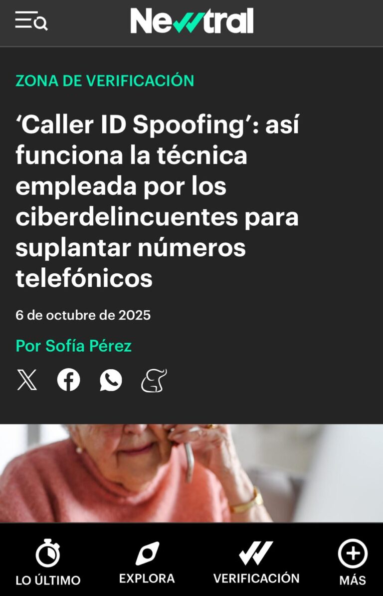 Ana M. Valero en Newtral explicando qué es el Caller ID Spoofing y cómo protegerse de este fraude telefónico