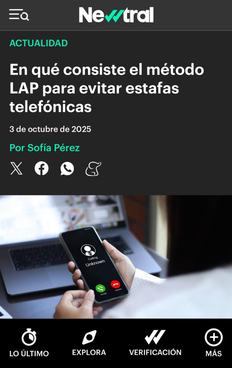 Ana M. Valero en Newtral explicando cómo detectar estafas telefónicas y protegerse de fraudes bancarios