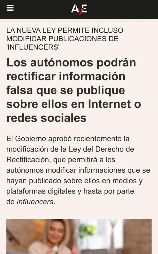 La abogada Ana M. Valero analiza en Autónomos y Emprendedores las novedades del Derecho de Rectificación en el entorno digital
